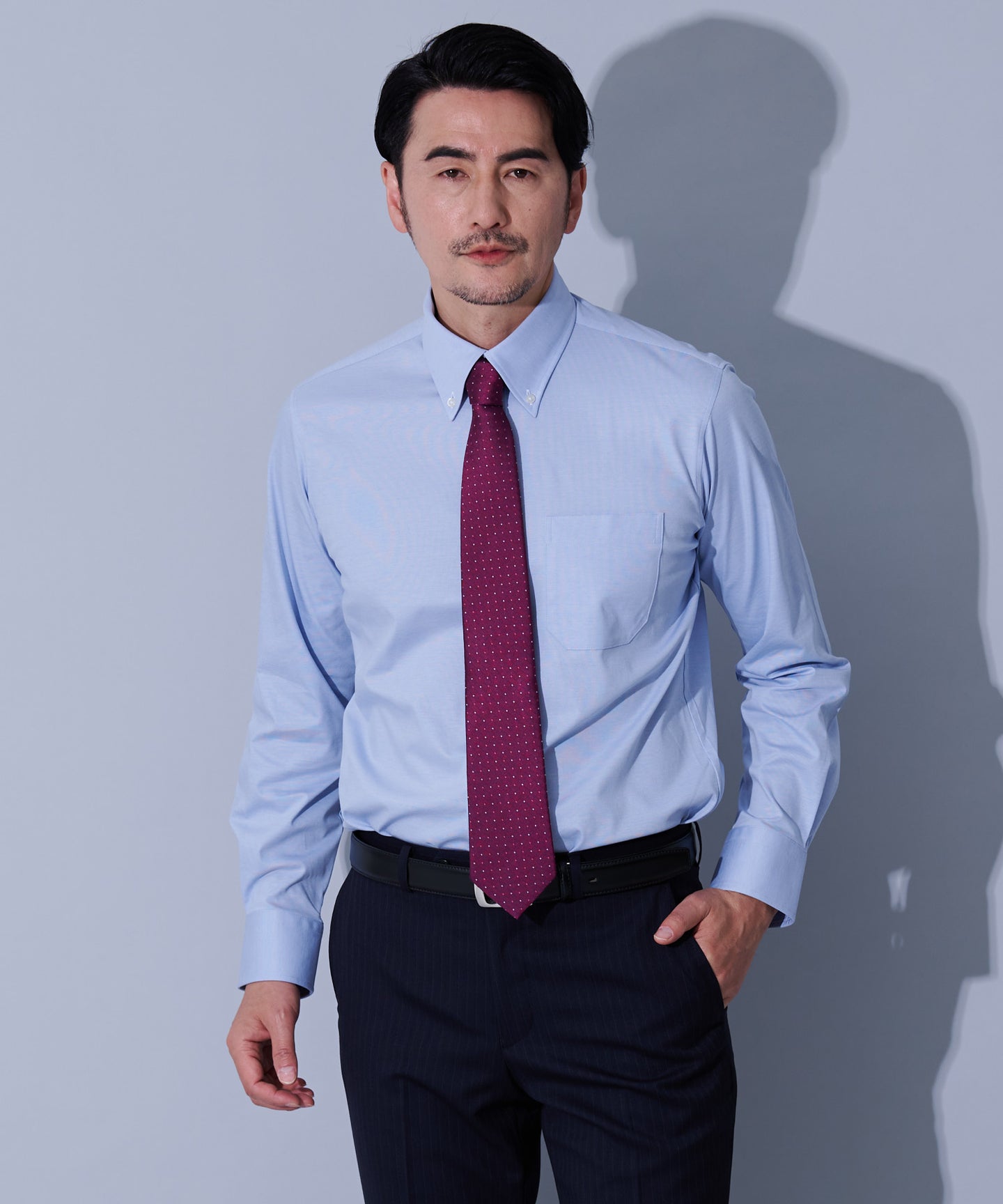 HIROKO KOSHINO シルク地柄ドットバーガンディネクタイ